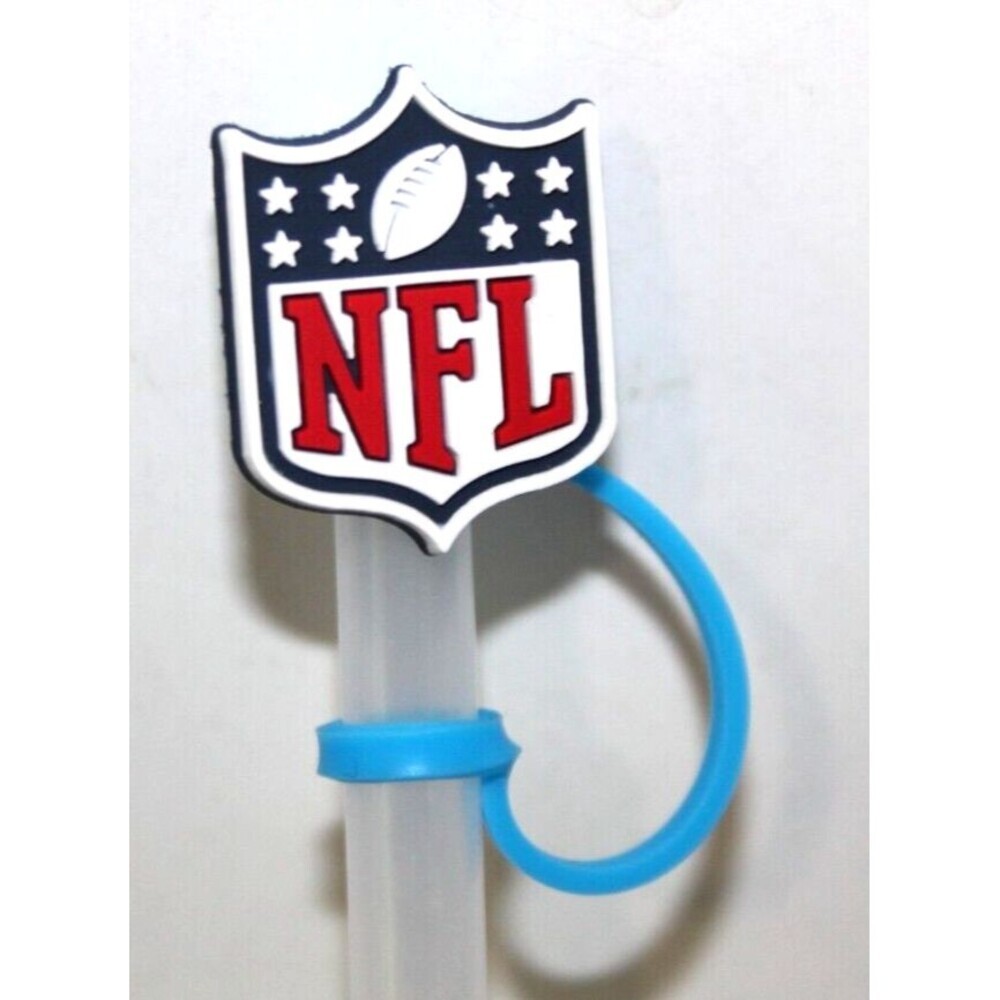 Sport Straw Cover Cap Compatible Tumbler Silicone Straw NFL Logo Lot 4